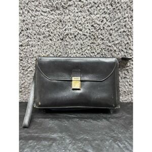Vintage Bally Multifunctional Leather Clutch‎ Pouch Bag Black